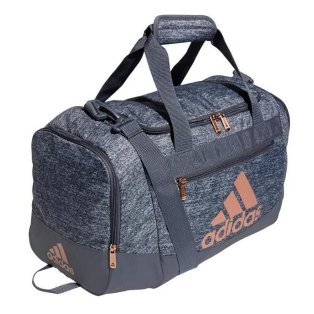 adidas Defender IV Small Duffel Bag in Jersey Grey and Rosegold travel carryon